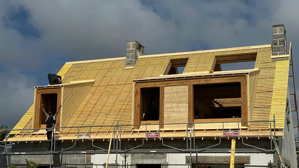 Charpente en bois d'une novuelle maison